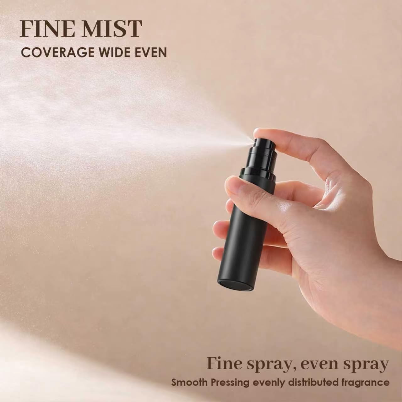 10ml Perfume Atomizer Travel Refillable, 5PCS Perfume Travel Refillable Bottle,Bottom-Filling Fragrances Perfumes Bottle,Mini Cologne Dispenser,Portable Sprayer (Black+Grey+Pink+Gold+Silver)