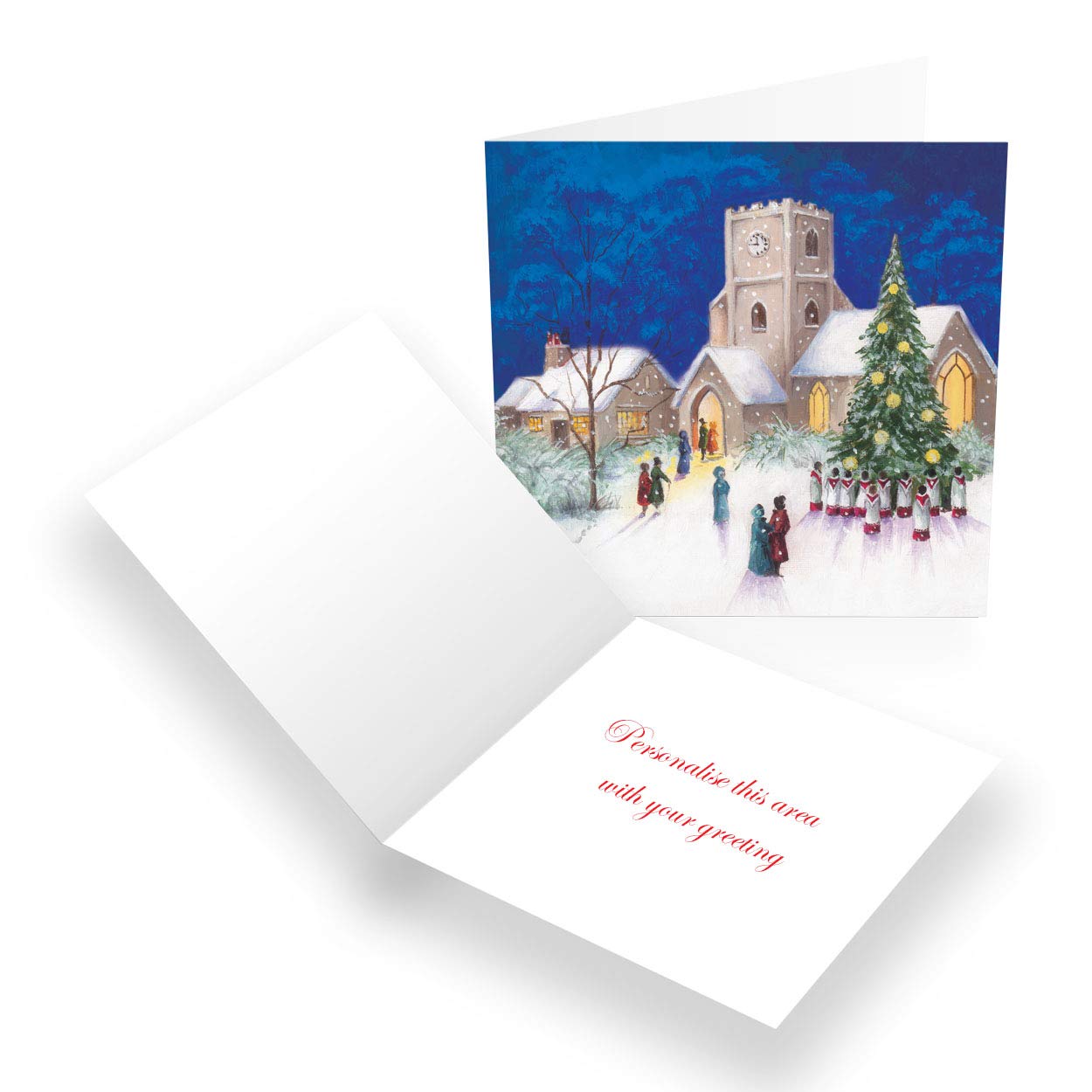 Paper Themes Personalised Christmas Cards Pack of 20- Village Choir