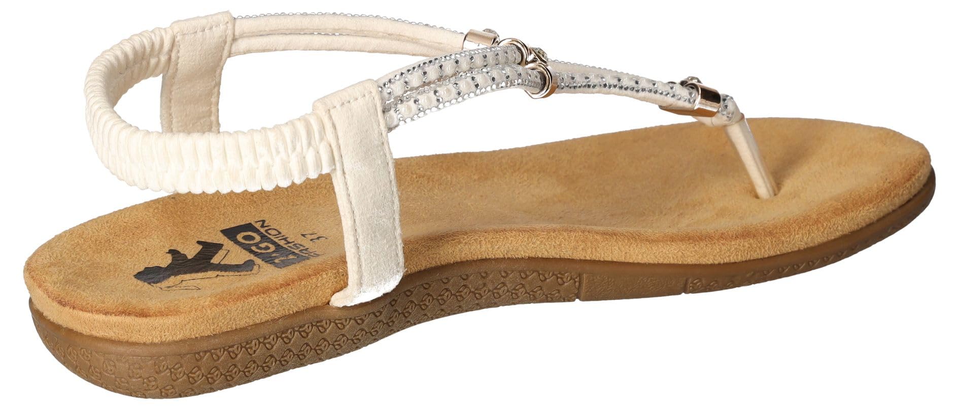 2Go Fashion 8018-811 Flache Damen Sandalen Zehentrenner