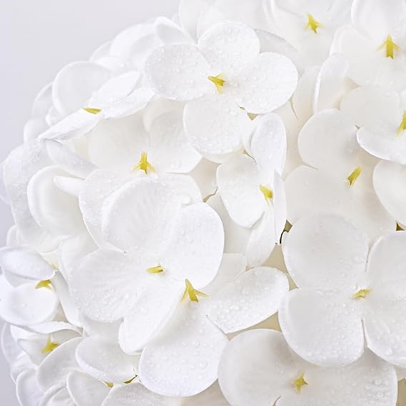 4 Pcs White Hydrangea Artificial Flowers, Latex Real Touch Hydrangea Flowers, 19.6'' Full Faux Hydrangea Flowers Fake Flowers for Home Decor Party Wedding Centerpiece Bouquet Floral Arrangements