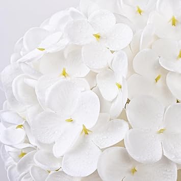 4 Pcs White Hydrangea Artificial Flowers, Latex Real Touch Hydrangea Flowers, 19.6'' Full Faux Hydrangea Flowers Fake Flowers for Home Decor Party Wedding Centerpiece Bouquet Floral Arrangements