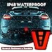 COOLCMP F1 Style Brake Light, New Upgrade LED Trailer Lights Universal Signal Warning Tail Lights IP68 Waterproof Stop Strobe Rear Lighting Accessories Kit for Car SUV Motorcycle(Red)