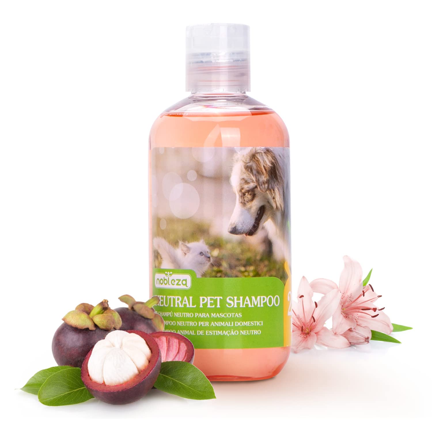 Nobleza Shampoo per Cani 250 ml - Shampoo per Cani e Gatti Shampoo nutriente per Cani per Pelli sensibili e Pelo Lucido, a PH Neutro, idratante e idratante