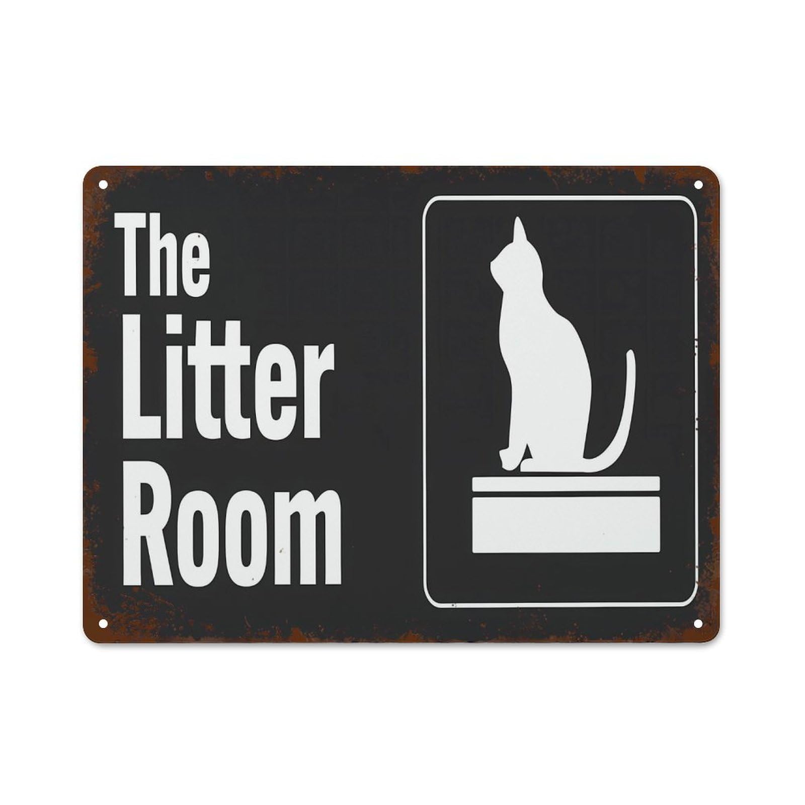 SMAZDFXX The Litter Room Pet Wall Decor Funny Wall Decor Vintage Metal Tin Sign Plaque For Man Cave Bar Pub Club Home Room Poster 5.5"x8"
