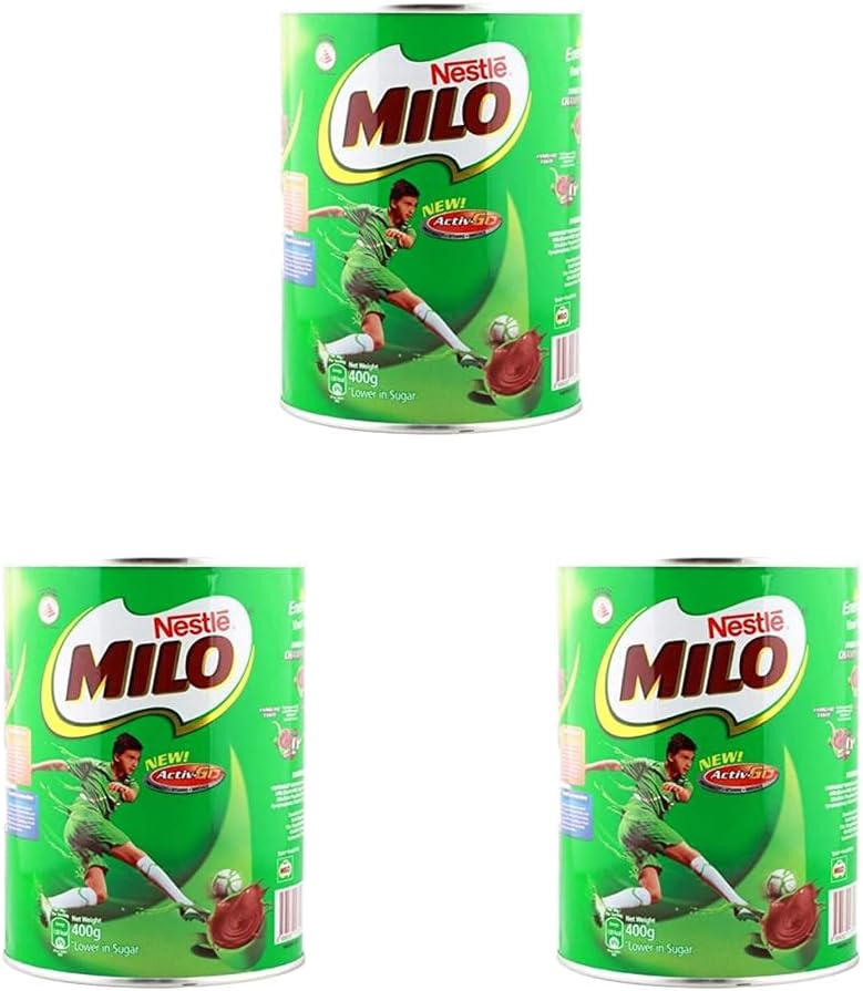 Milo Instant Malt Chocolate Drinking Powder Tin - 400g (Pack of 3)
