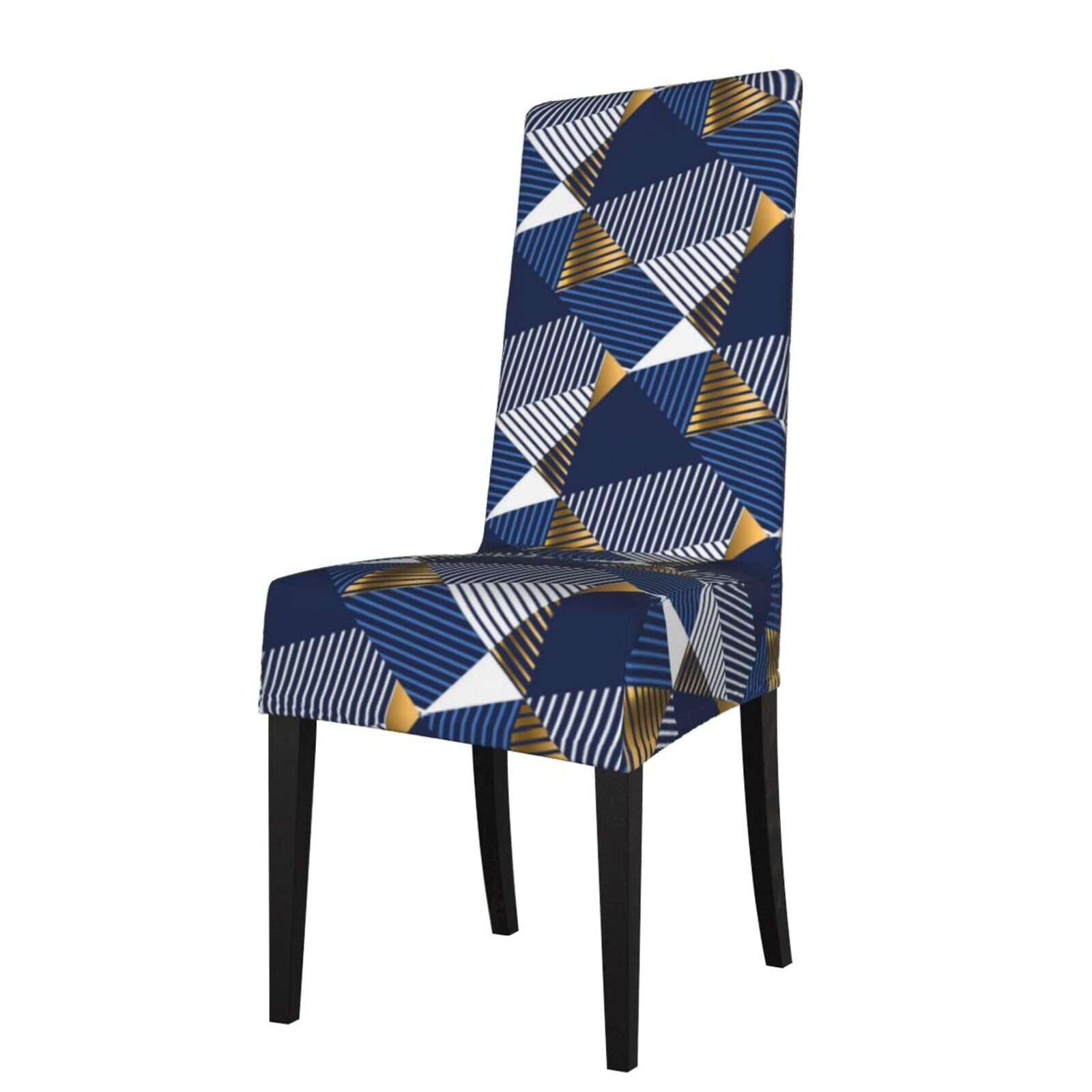 LKYMOH Gold And Blue Luxury Seamless, Chair Covers Stretch Chair Slipcovers for Dining Room, for Party Pet Protection Universal Fit Soft Polyester