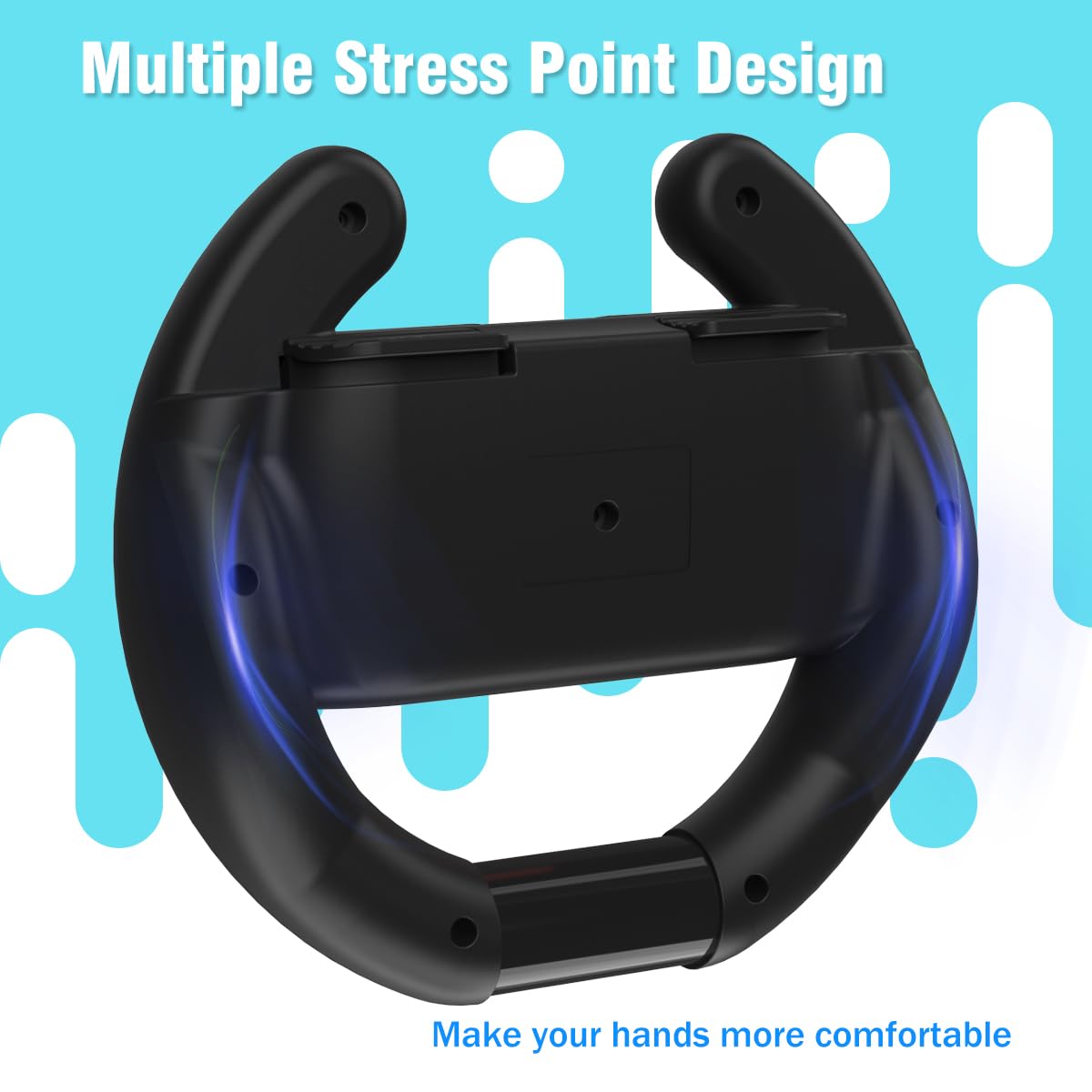 PURBHE Switch Steering Wheel for Nintendo Switch, Racing Wheel to Play Mario Kart 8 Deluxe Compatible with JoyCon, Nintendo Switch 1 Accessories Gift for Mario Kart - 2 Pack Switch Wheels 6 61 BeH4eBwL. SL1200