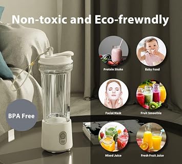 Portable Blender for Smoothies and Shakes & Ice Crushing, One-Button-Operation Smoothie Maker, 16.9 oz, Mini Blender with Six Blades for Baby Food,Travel,Gym