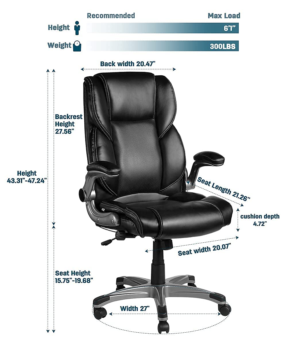 VANSPACE Executive Office Chair High Back, Leather Office Chair with