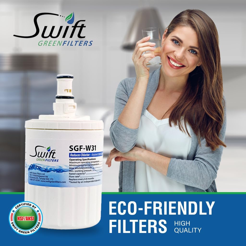Swift Green Filters SGF-W31 Compatible Refrigerator Water Filter for edr8d1,Filter 8, 46-9002, 8171413, 8171788,NLC200,Made in USA (6 Pack)