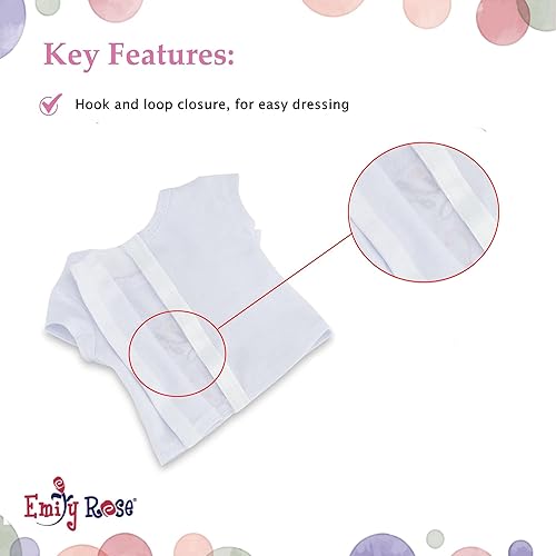 Miniatura 7 de Emily Rose Ropa de muñeca de 18 pulgadas, traje de ropa de falda rosa de 4 piezas, incluye sombrero a juego, camiseta gráfica y botines negros |