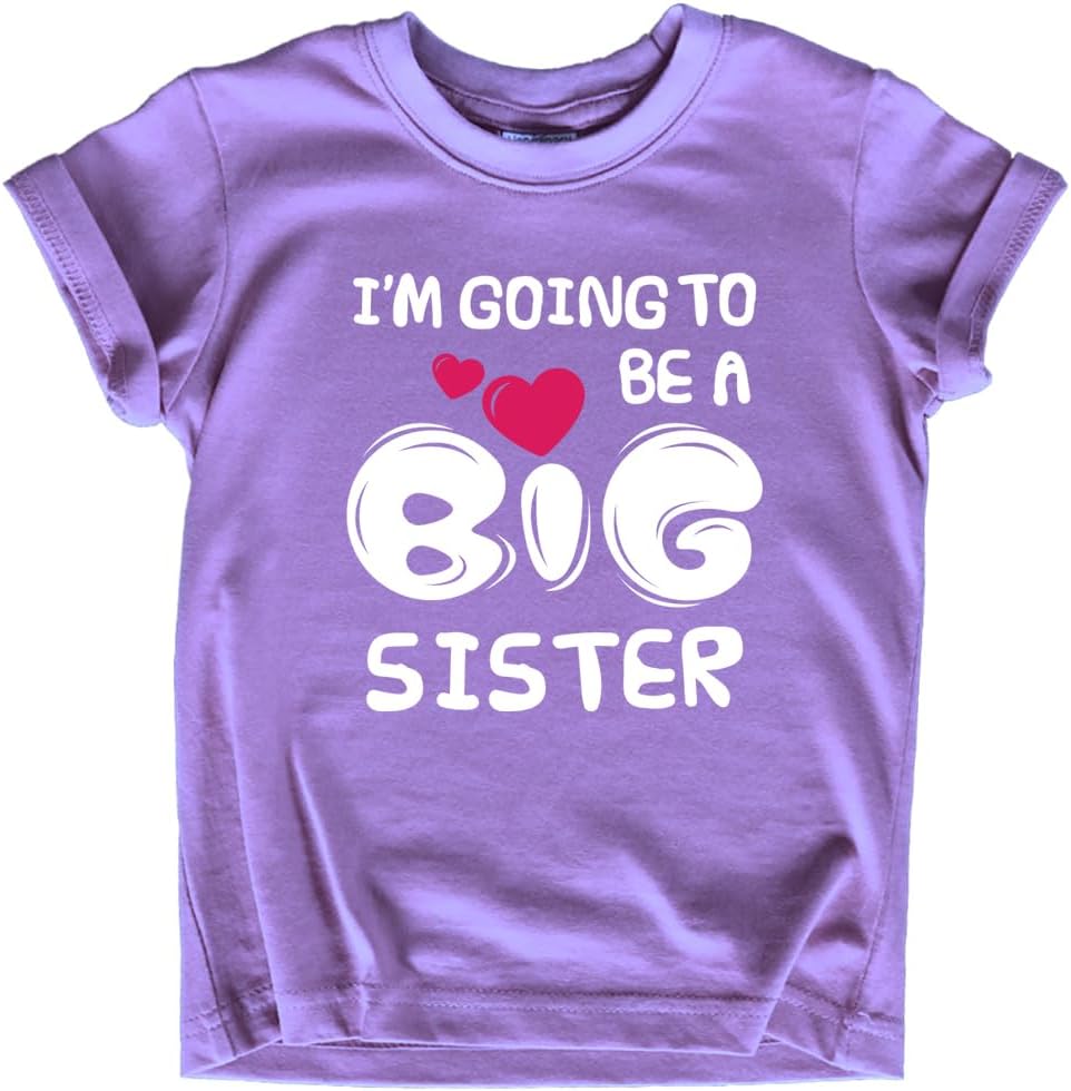 Big Sister Shirt I'm Going to Be A Big Sister New Announcement Toddler Shirts Girl Promoted Outfit Baby Girls Heart tee