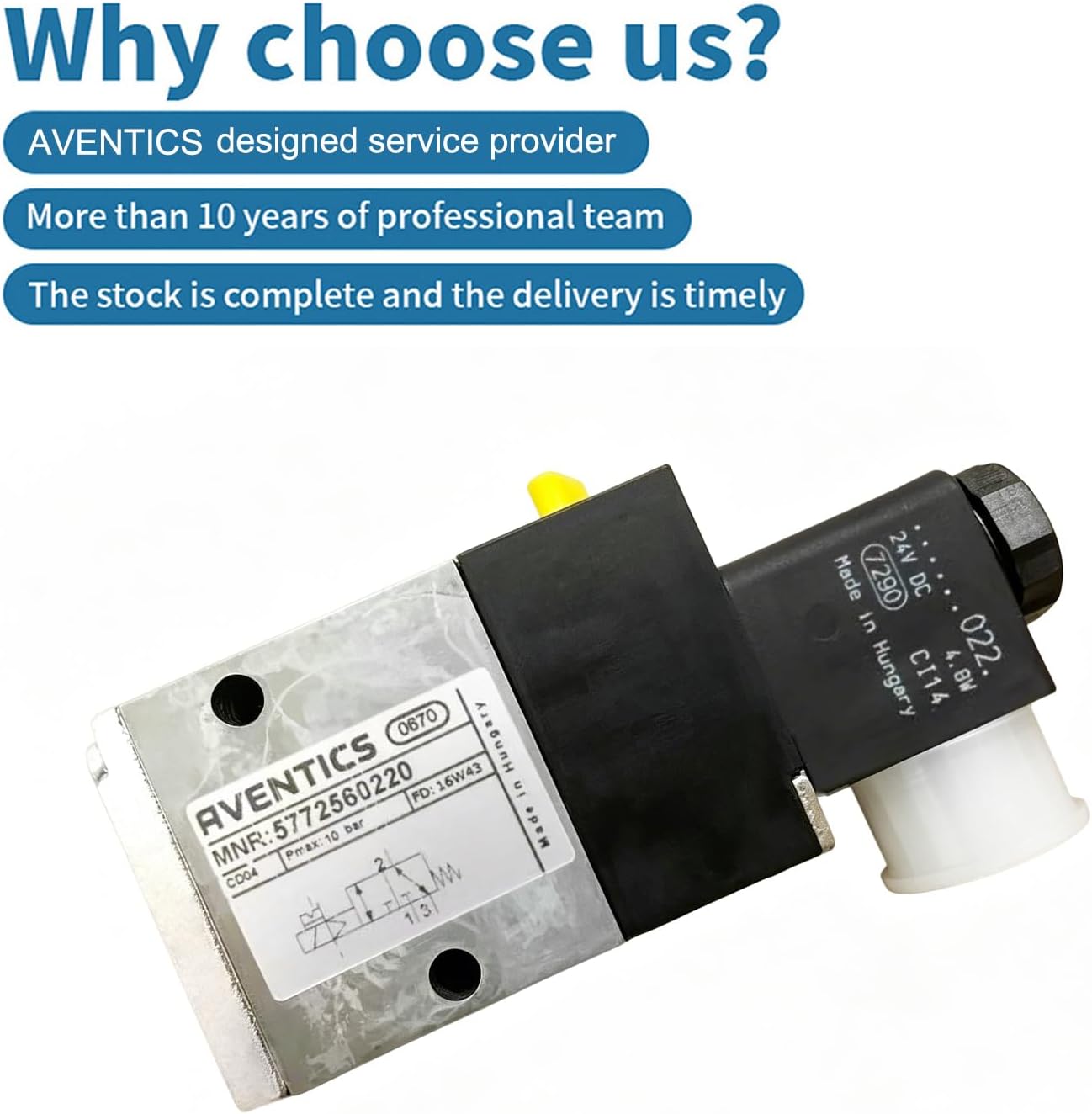 AVENTICS 5772560220 CD04 Series 3/2 NC Pneumatic Solenoid Valve | DC24V Air Control Valve IP65 G1/8