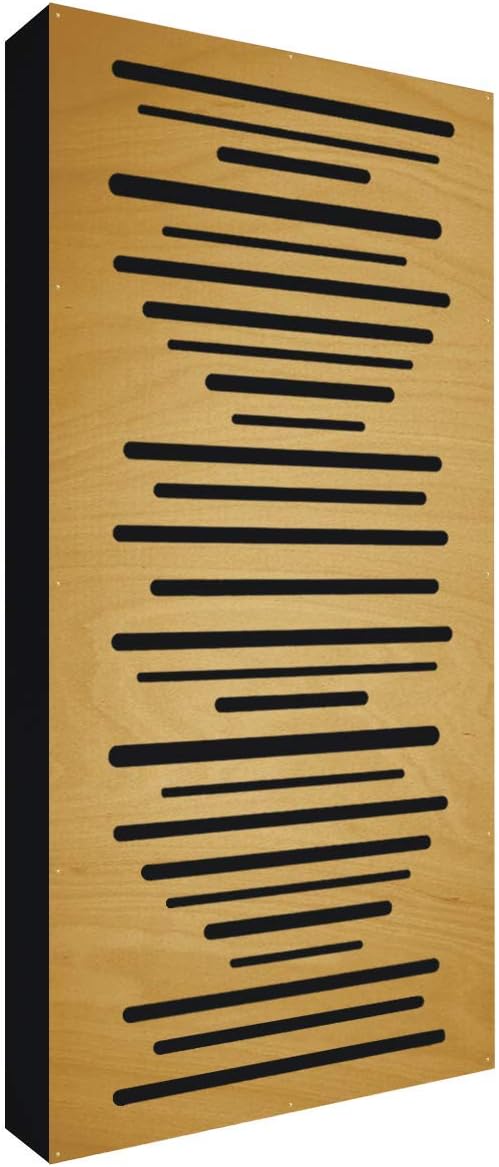 AbFuser WOOD 100x50x11 by Addictive Sound | Hybrid Acoustic Panel – Absorber and Diffuser | Bass Trap Acoustic Treatment | Light Brown