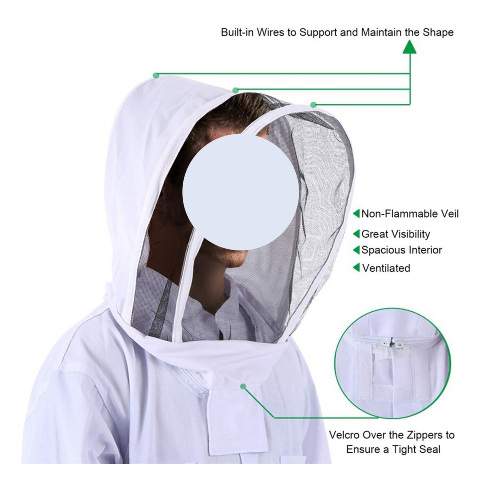 Costume d'apiculture, Combinaison d'apiculture ventilée avec gants, protection complète for apiculteurs, fermes, jardins et débutants(XL)