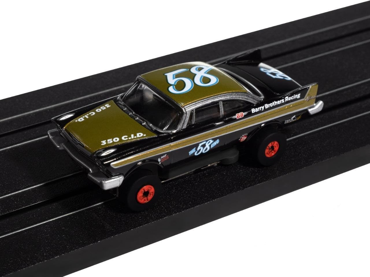 SC423-4BLK Auto World Thunderjet 1958 Plymouth Fury HO Scale Slot Car