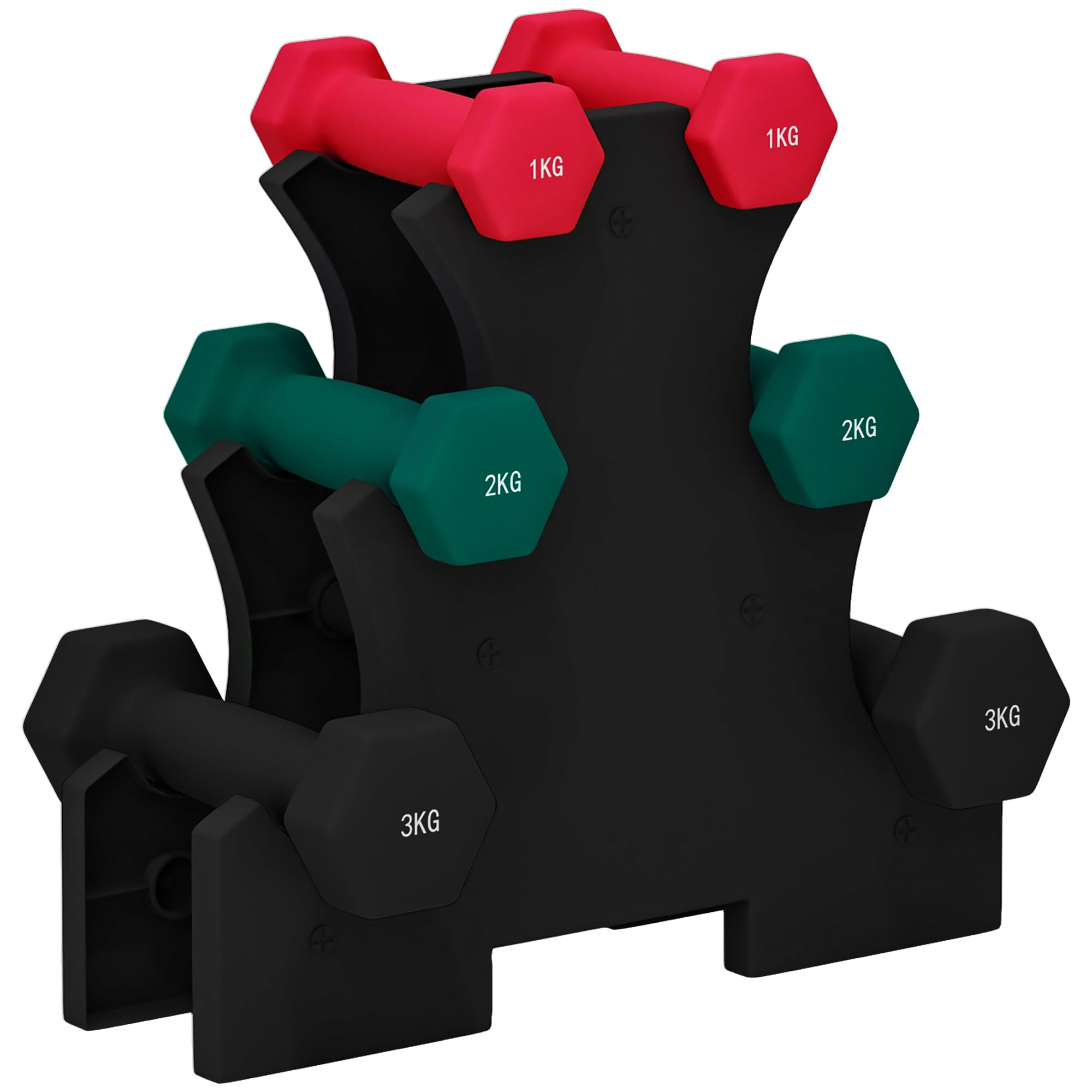 SPORTNOW - Juego de mancuernas hexagonales cortas (12 kg, color rosa y