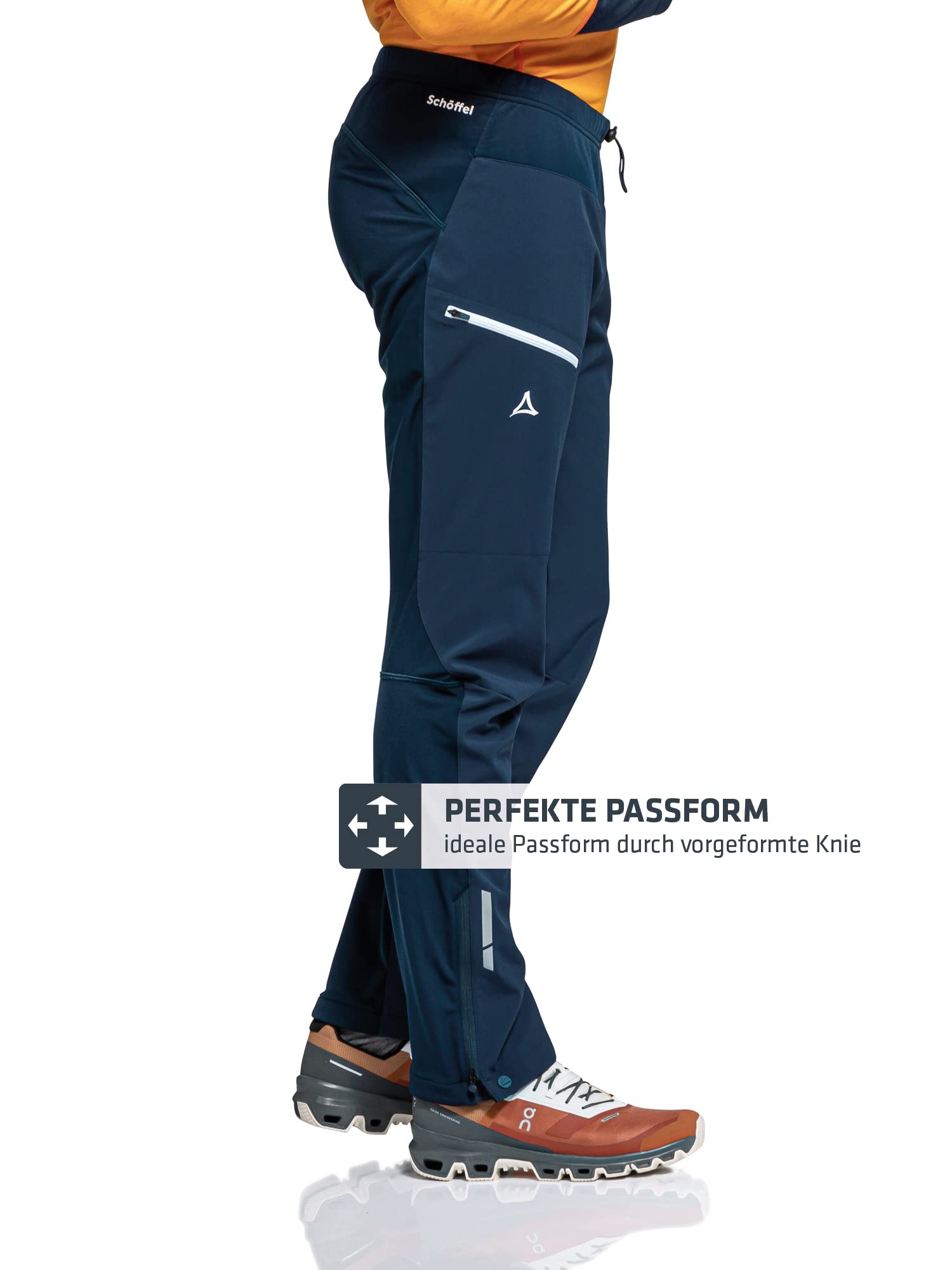 Schöffel Herren Softshell Pants Rinnen M, Wind- und Wasserabweisende Winter Wanderhose mit Body Mapping Technologie, atmungsaktive Multi-Sporthose für Outdoor und Bergsport