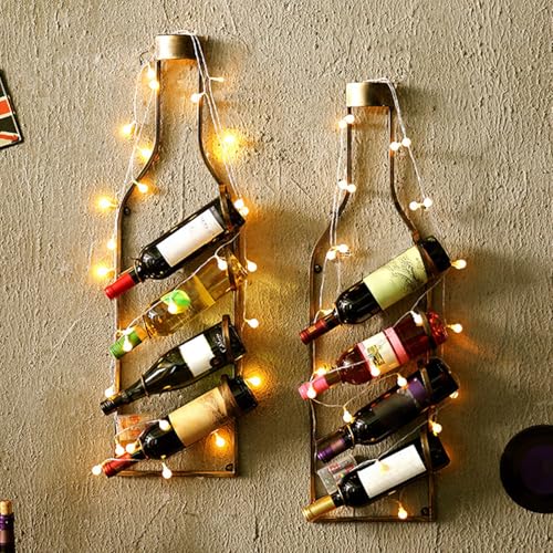 Soporte para 4 Botellas de Vino de Pared Rojo miniatura 3