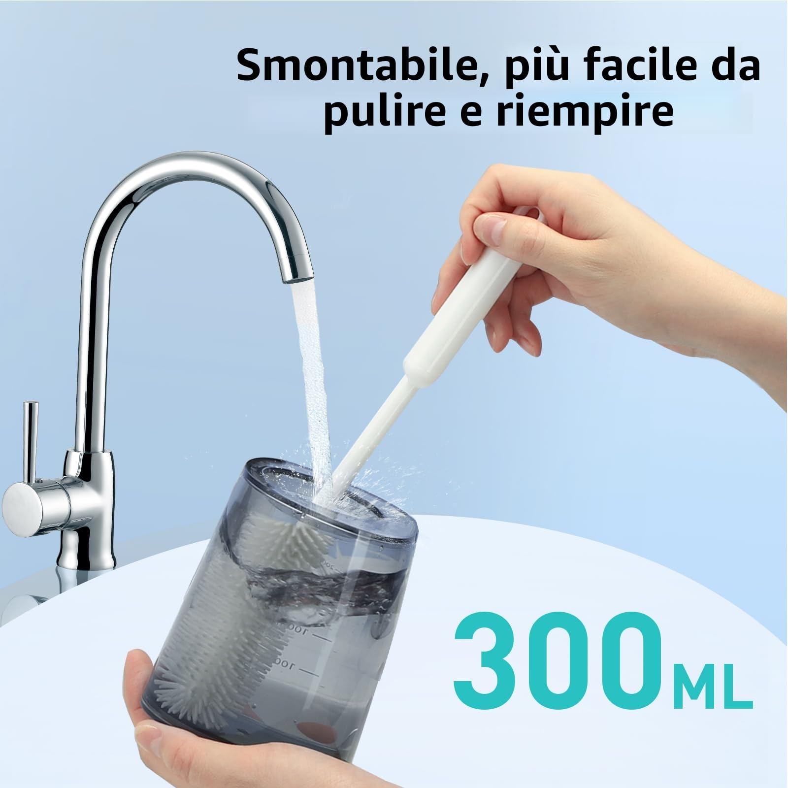 COSLUS C30 Idropulsore Dentale Portatile: 300ml Irrigatore Orale Senza Fili, 4 Modalità Idropulsore Dentale, Vincitore del Test 30 Giorni, Facile da Usare, IPX7 Impermeabile, Nero