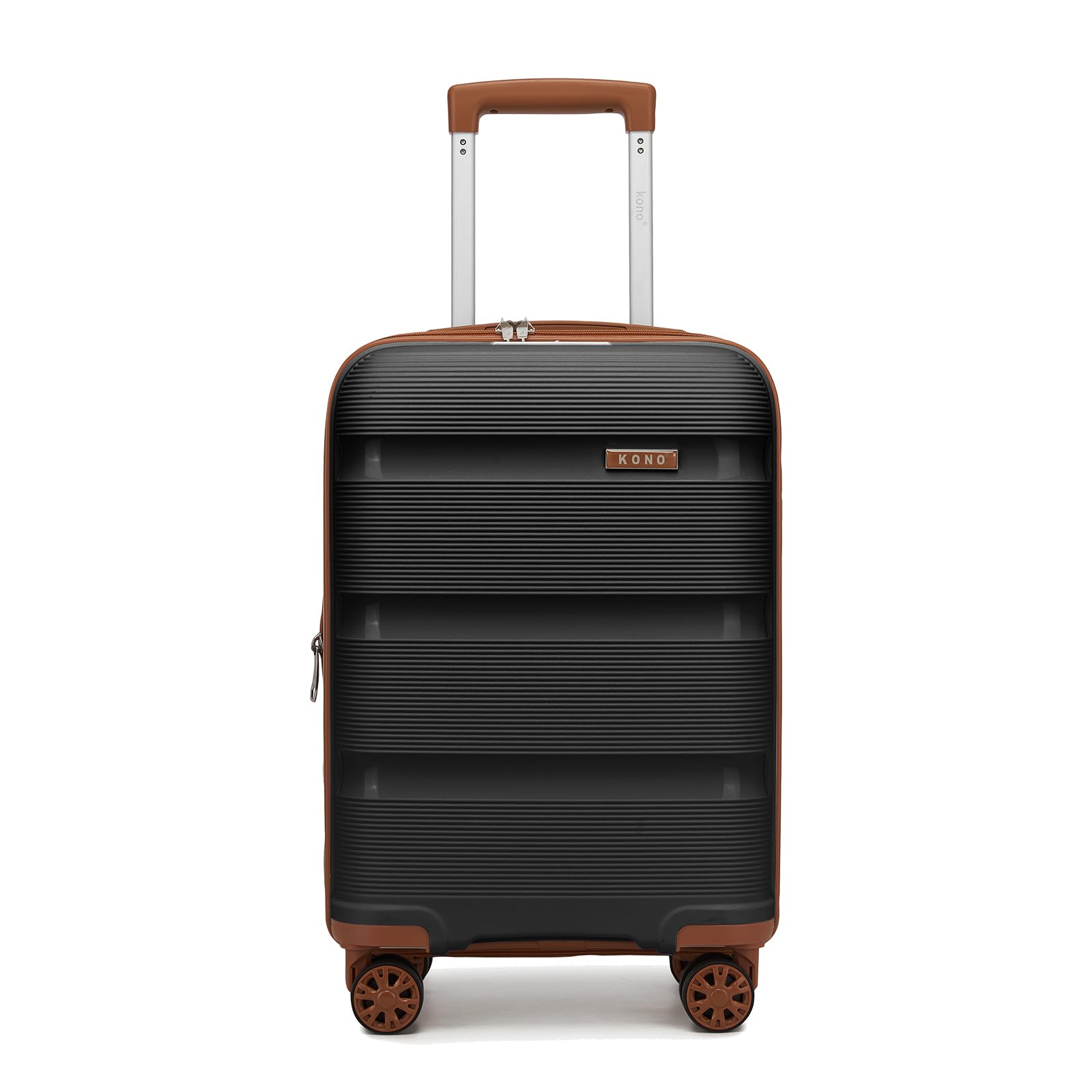 Kono 20 Inch Expandable Carry on Luggage, Airline Approved Suitcase, Black