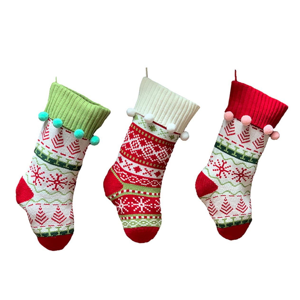 Cabilock 3stücke Weihnachtsstrumpf als Geschenketüte für Junge Mädchen mit Festlichem Design für Weihnachtsbaum und Kamin zum Aufbewahren von Süßigkeiten und Geschenken