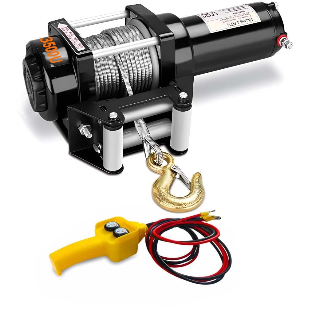 VOLTZ EWS-3500U 12V Electric winch with steel rope (1590kg) single line, battery-operated Remote control winch Cable (10M)/5.3mm alloy steel-image-45
