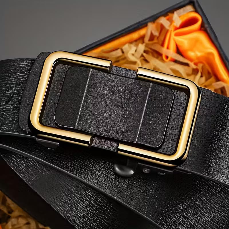 Image of NAPA HIDE Men's Auto Lock Vegan Leather Belt | Stylish Adjustable Buckle Belt for Formal & Casual Wear I Fits upto 40 Inches Waist size