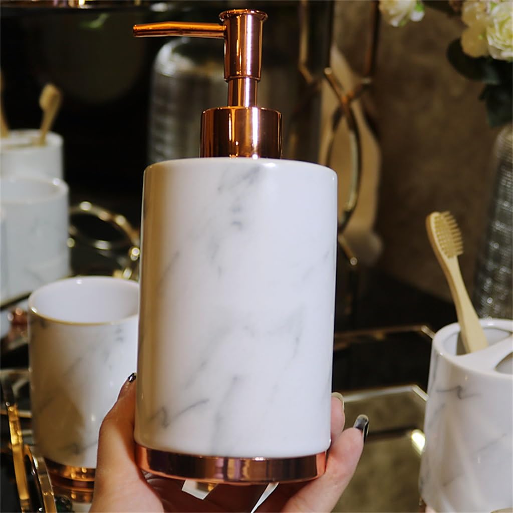 Ceramic Bathroom Five-piece Set Nordic Imitation Marbled Wash Suite European Hotel Supplies