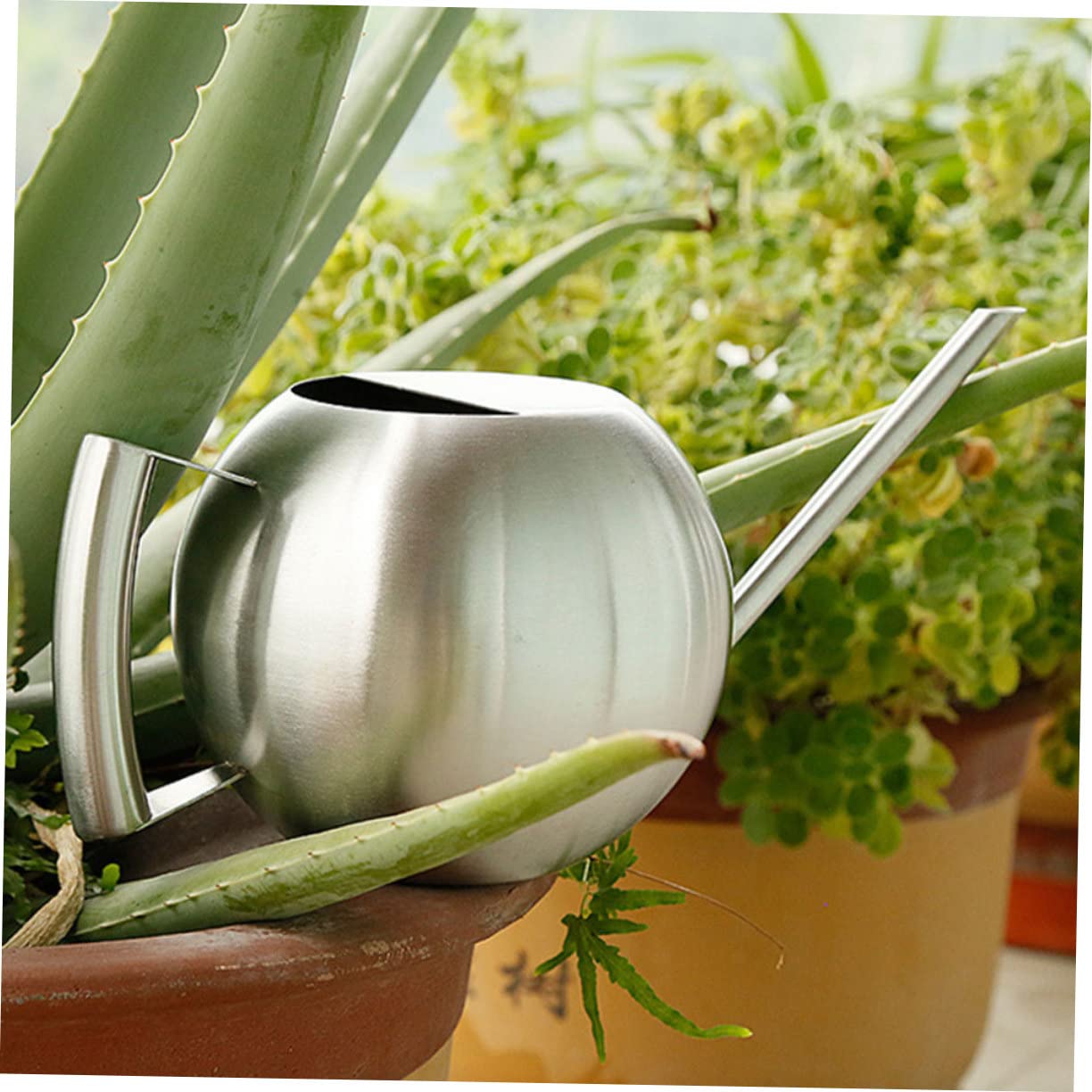 1pezzi Annaffiatoio Da Giardino Inossidabile Beccuccio Lungo Ed Esterno Strumento Di Irrigazione Ergonomico