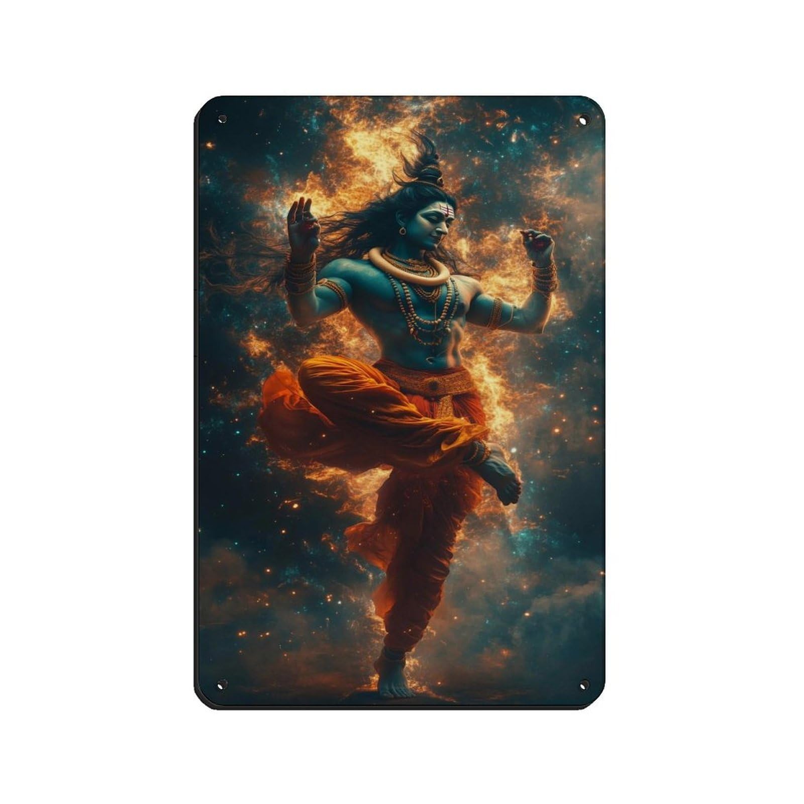 Cosmic Dance of Lord Shiva– Nataraja Tandava Pose Tin Sign Vintage Metal Pub Club Cafe Bar Home Wall Art Decoration Poster Retro 8x12inch(20x30cm)