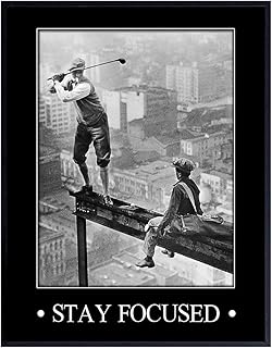 Vintage Golf Wall Art LARGE 11x14 - Inspirational Motivational Poster - Man cave, Game Room, Den Home Office Decor - positive Quotes, Funny Sayings - Masculine Wall Art Photo Print - Personal Growth