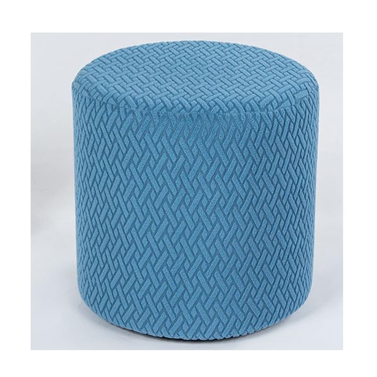 HHONGWYT Footstool Cover Round Small 30x30/40x35cm/Square 40x40/45x45/50x40cm Ottoman Cover pouffe Covers Stretch Velvet Jacquard Ottoman Slipcover with Elastic Bottom,#14,Custom round