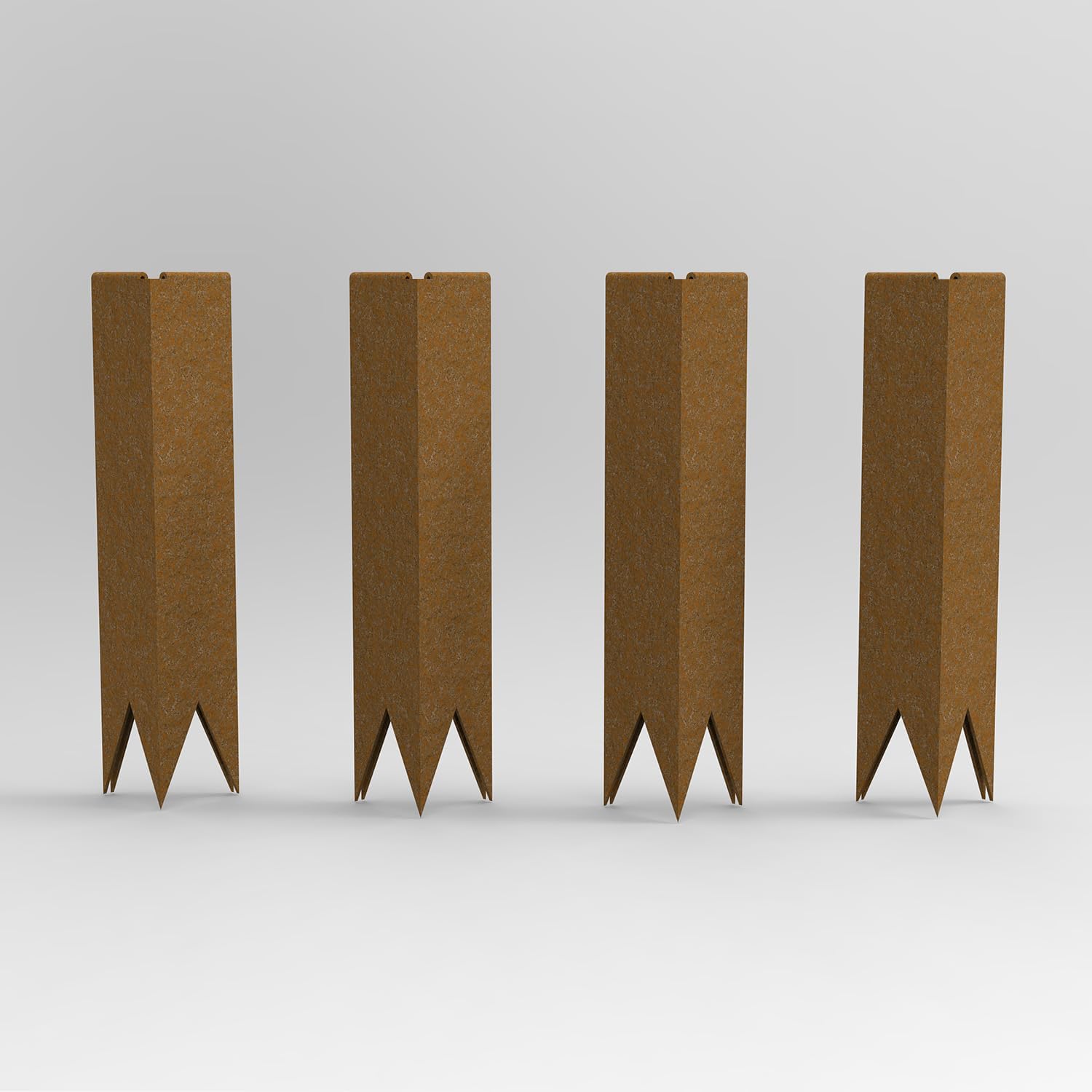 4Pcs 90° Cor-Ten Steel Landscape Edging Connector Clips, Rust-Resistant & Durable, Ideal for 8" Lawn Edging, Perfect for Yards, Paths, and Gardens