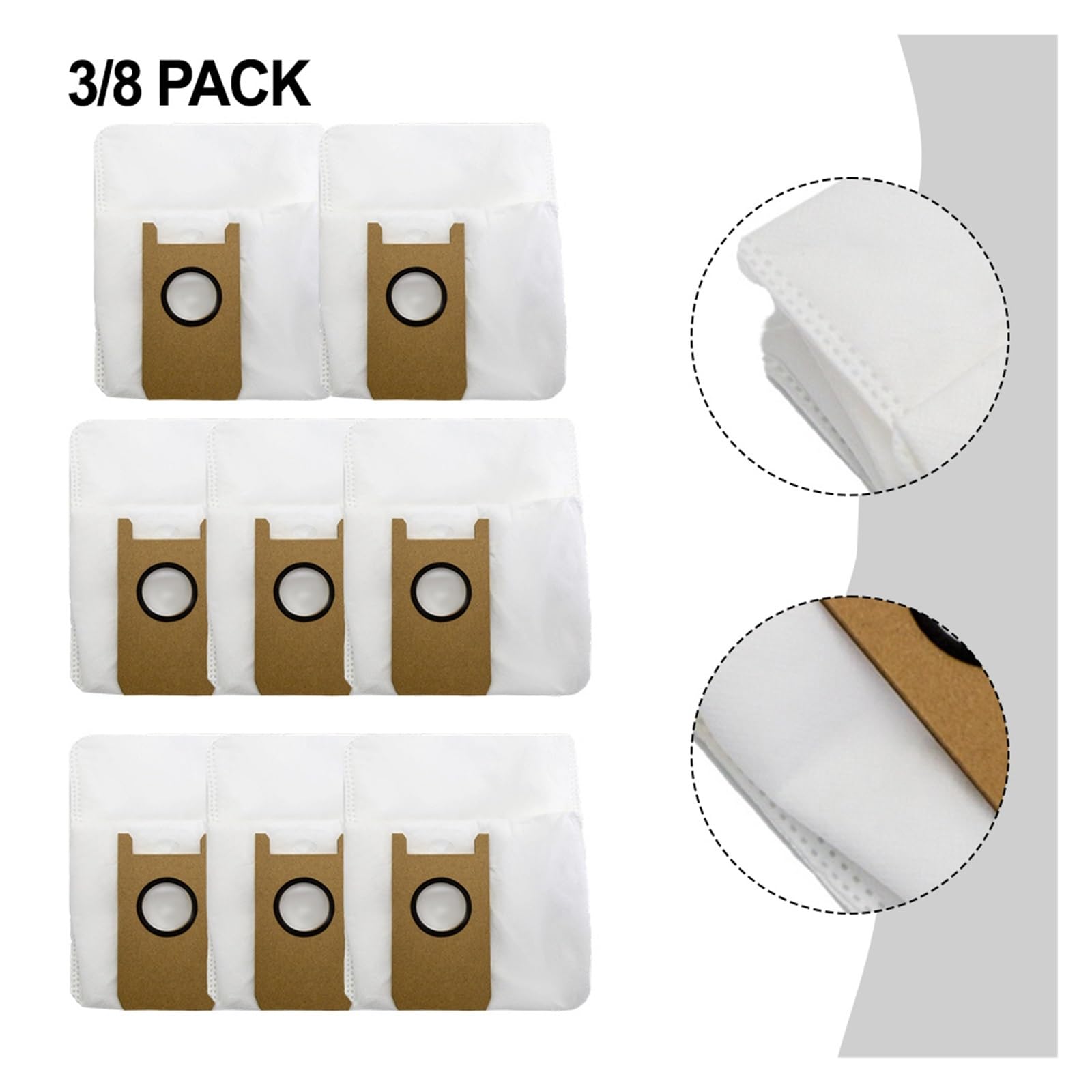 Bolsas De Polvo De Gran Capacidad, Compatibles Con Abir, Robot Aspirador K30 K20, Estación De Vaciado Automático, Accesorios For Barredora(8 PACK)