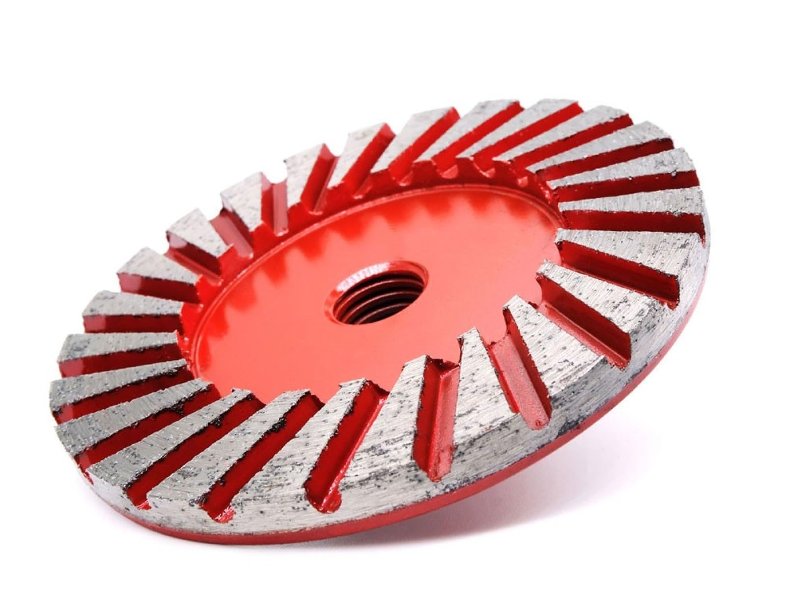 Muela Abrasiva De Segmento De Diamante De 4 ", Llanta Turbo, Rueda De Copa Ondulada, Grano 40, Abrasivo Para Piedra, Granito, Mármol, Tallado De Hormigón,Rosca M14