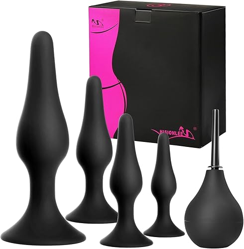 Miniatura 1 de Hisionlee Juguete sexual 4 unidades Juego de tapones anales de silicona médica Sensuality Sex Dolls Hision10002 no Negro 4 Black, Purple