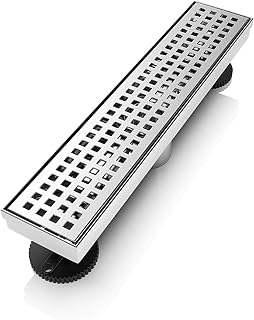WEBANG 12 Inch Linear Shower Drain SUS304 Stainless Steel Rectangular Grate CUPC Certified High Flow Easy Clean Brushed