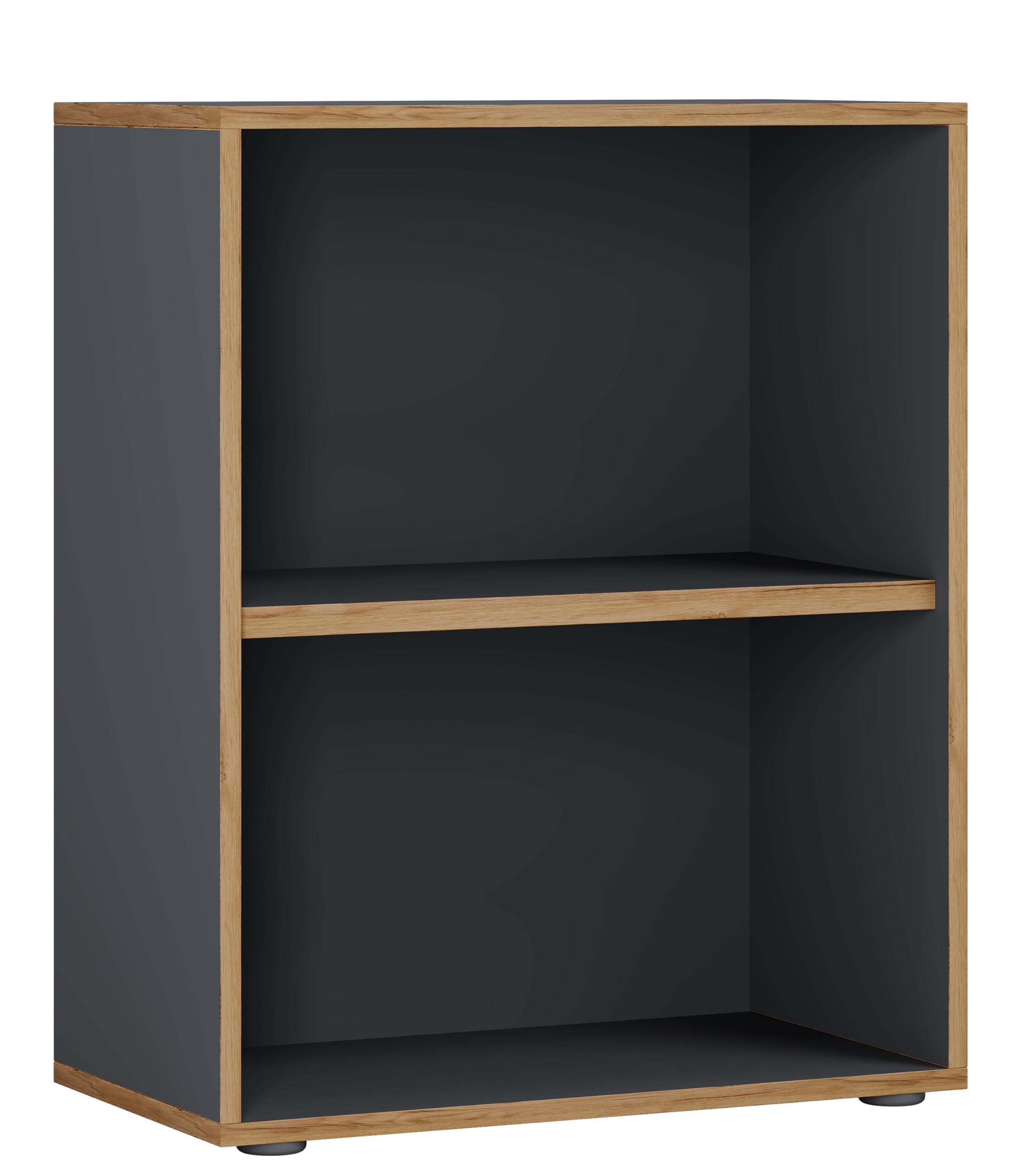 VCM Holzregal stehend | platzsparender Aktenschrank | Maße ca. H. 74 x B. 60 x T. 33 cm | Elegantes Regal | Büroregal – Salia 2fach B. 60 cm