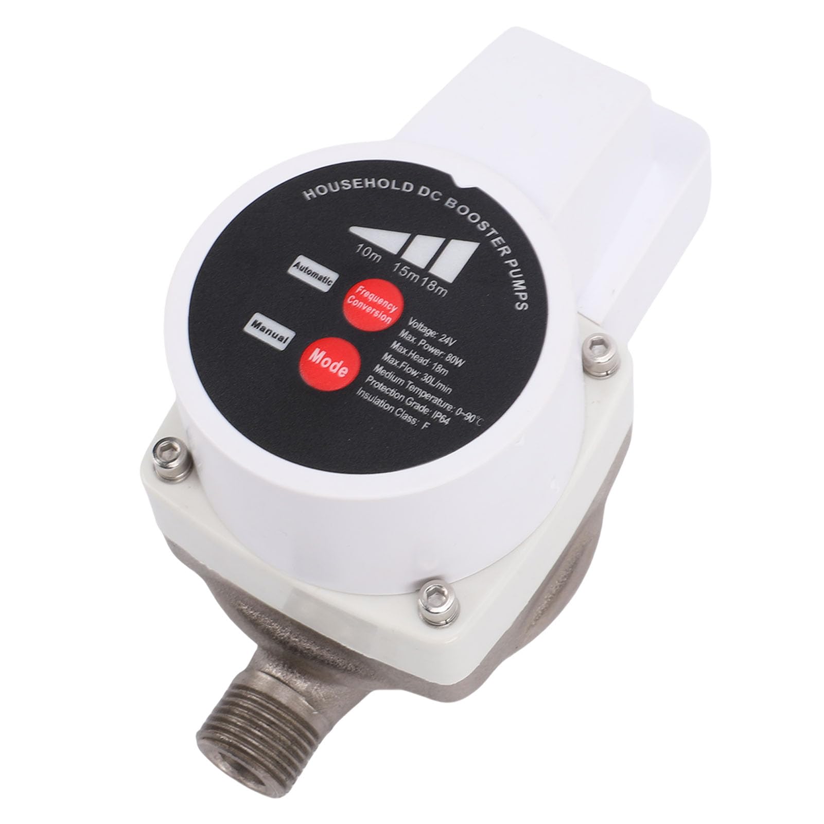 Cocoarm Intelligente Dusch-Booster-Pumpe, Gusseisen-Edelstahl-Wasserdruck-Booster-Pumpe, 80 W, 475,5 GPH, 3 Gänge, Automatische Erkennung, für Badezimmer, Küche, Dusche, Warmwasser-Bewässerung