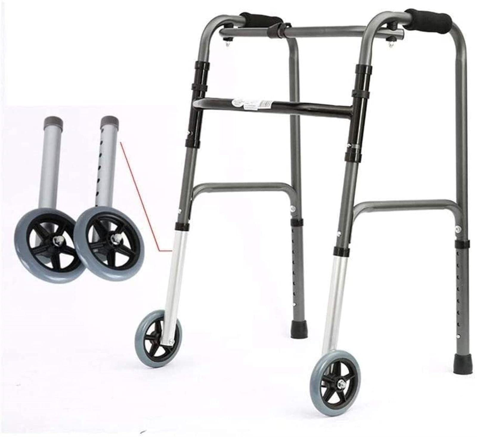Rollator Walker Rama do chodzenia Standardowy chodzik Rollator Geriatryczny Chodzik dla osób starszych Składany z 2 kołami, rolki na kółkach Regulowana wysokość Mobilność Tęsknota za Comfortable