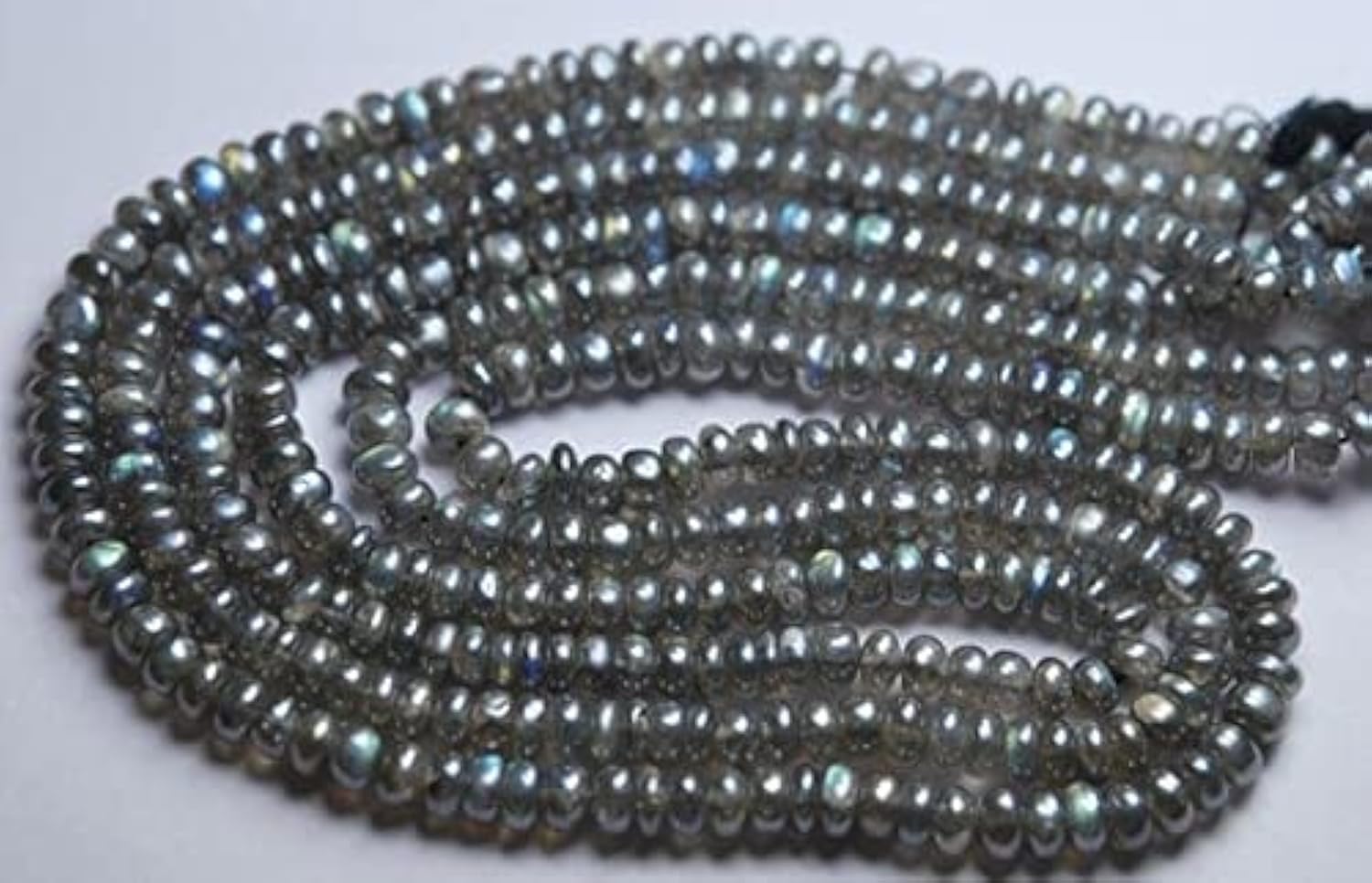 Mystic Labradorite smooth rondells LKBEADS 5mm pour création bijoux DIY