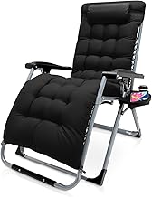 chaises Longues Pliantes, Coussin de siège Amovible Respirant, Confortable, réglable, Ergonomique, Chaise Longue de Jardin avec Support de Coussin (Chaise Salon Noire)