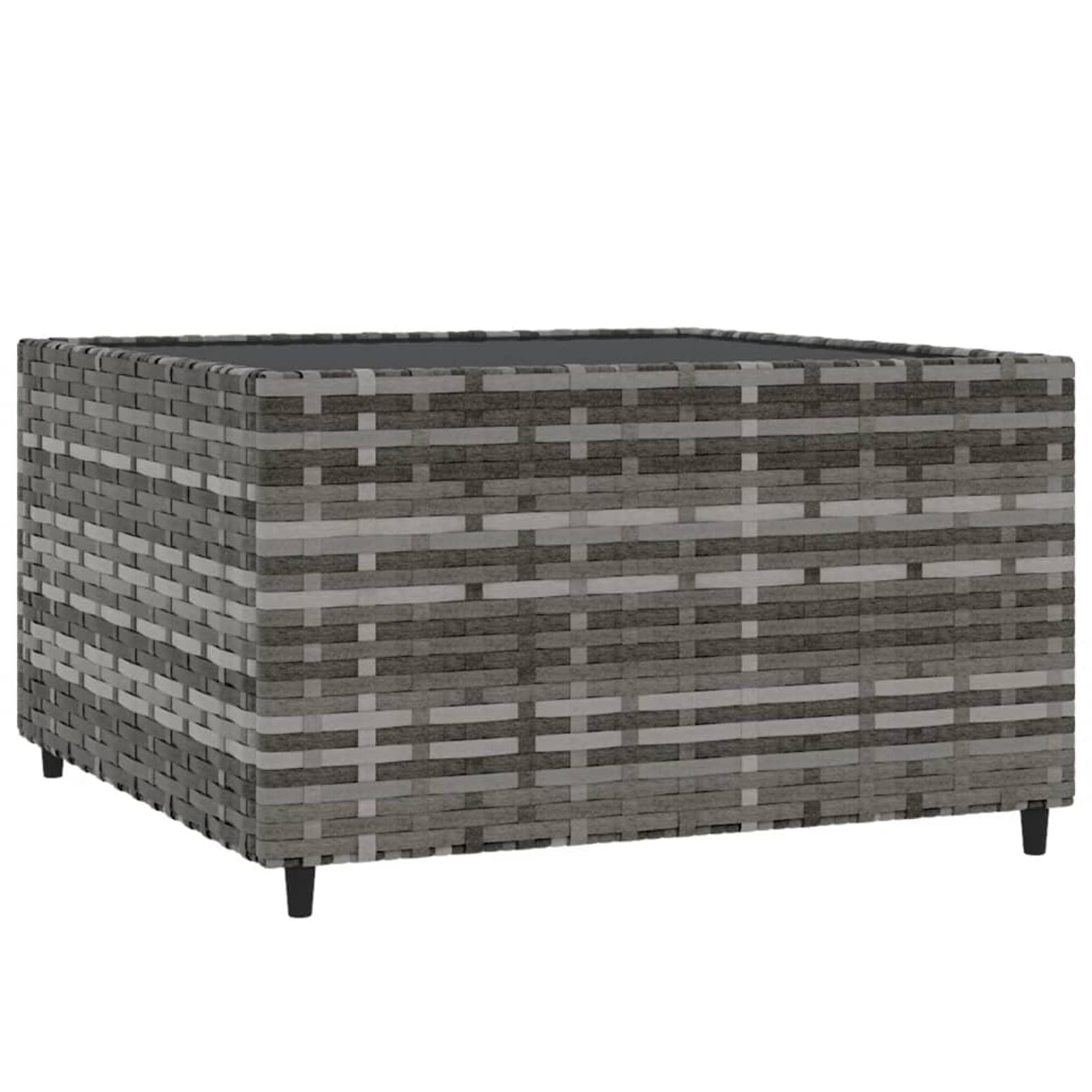 Stolik kawowy na zewnątrz, stół do mebli ogrodowych, idealny na balkon, piknik, podwórko i patio, łatwy montaż, kwadratowy stolik kawowy ogrodowy szary 50 x 50 x 30 cm Poly rattan
