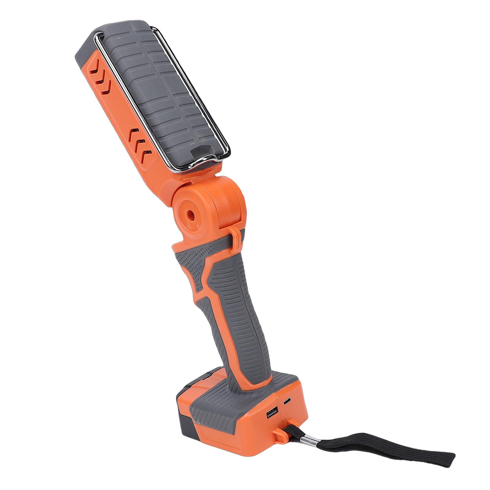Jeffergarden Bezprzewodowa Robocza LED, Przenośna Latarka 2400 Lm z | Kompatybilny z Akumulatorem Konstrukcja Składana o 180°, ładowanie USB i Typu C, Pomarańczowy Korpus ABS