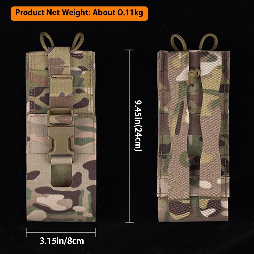 Funda de Radio Universal táctica Bolsa de Radio， MOLLE Ajustable Walkie Talkie Bolsa de Radio Holder para Chaleco táctico, Funda de Nylon para Radio(1PCS-BCP)