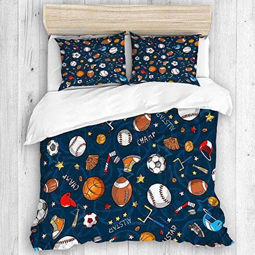 AXEDENRRT Design Comforter Cover Sets Twin 2 Pieces Luxury Soft Dormitory 100% Washed Microfiber Many Basketball…