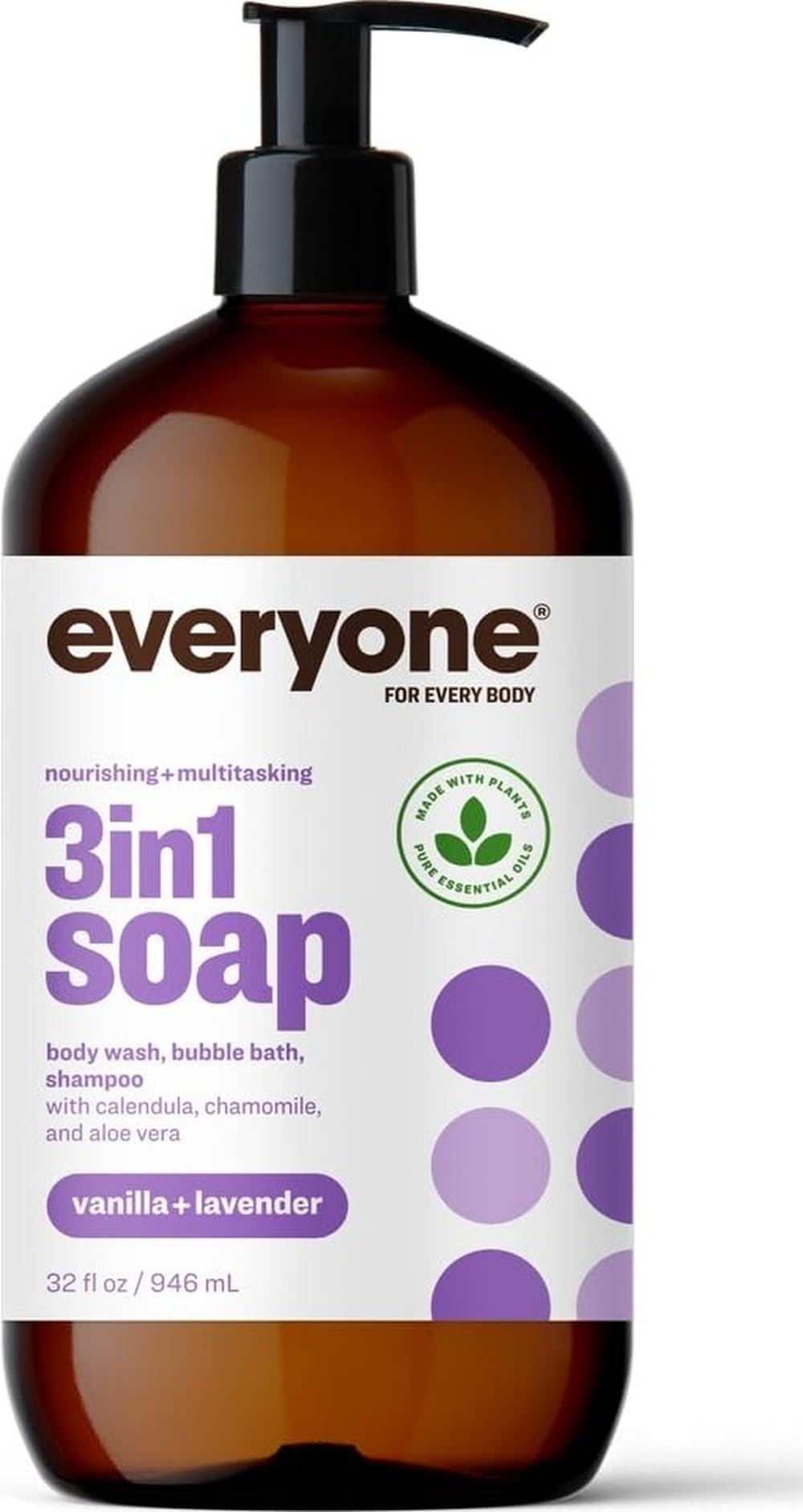 EO, Soap 3 In 1 Vanilla Lavender, 32 Fl Oz Vanilla,Lavender 32 Fl Oz (Pack of 1)
