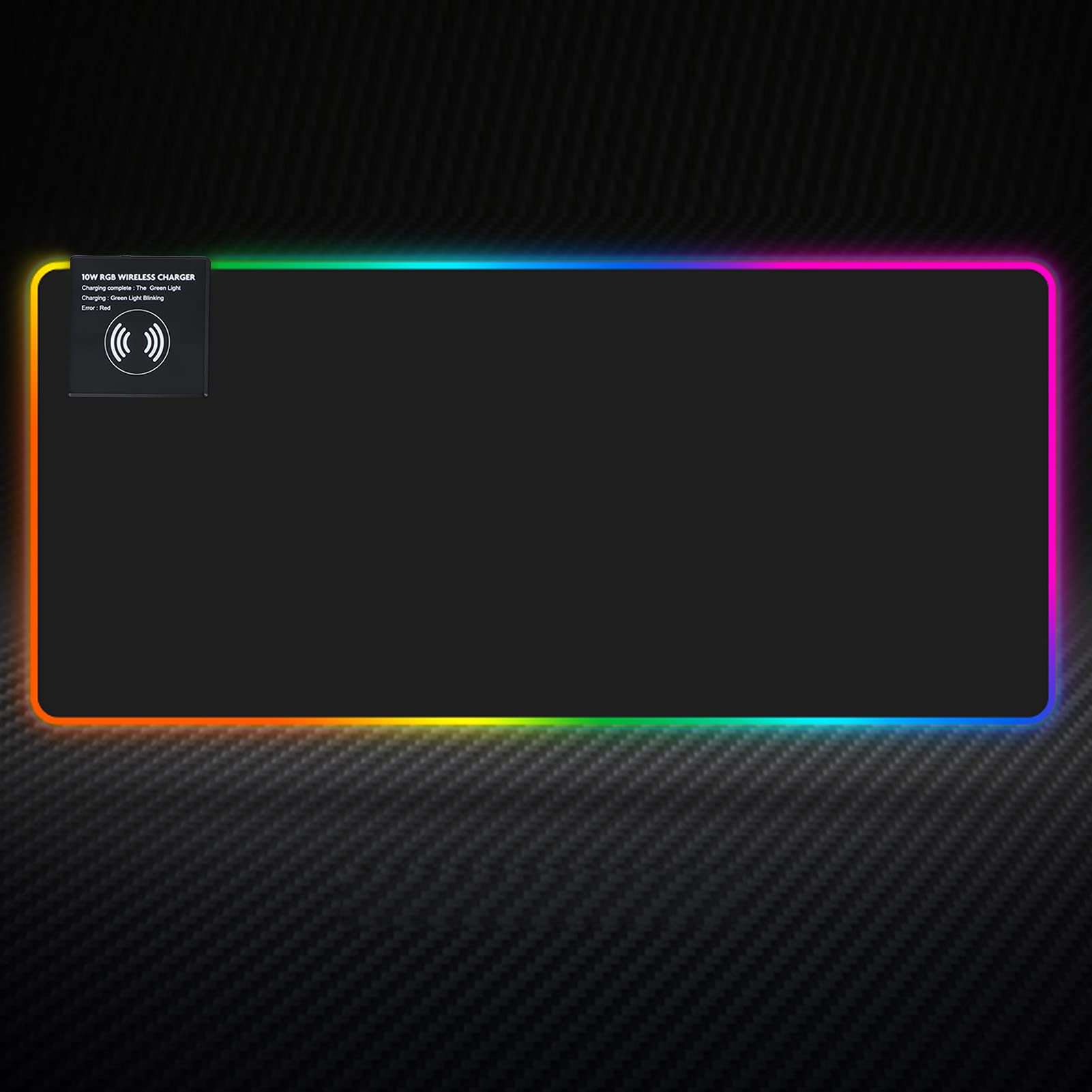Tappetino per mouse Tappetini per mouse da gioco portatili antiscivolo con ricarica rapida wireless LED RGB Cool per luoghi pubblici di uffici domestici