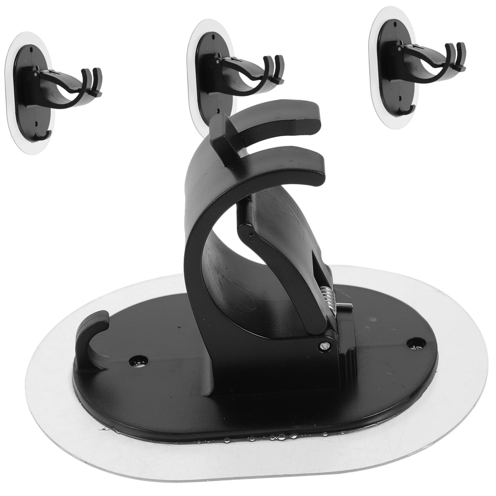 Ciieeo 4 Ensembles Support De Tige De Rideau Auto Adhésif Lot de Supports Muraux pour Tiges De Rideaux Installation Facile sans Perçage Design Moderne pour Salle De Bain 4 Pièces * 4